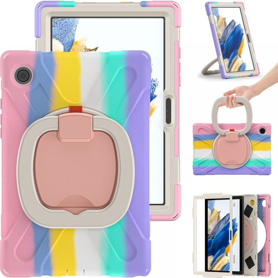 Children's case for Samsung Galaxy tab A8 10.5 SM-X200 SM-X205, armored with strap, blue