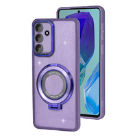 Case for Samsung Galaxy M55 5G, Glittery Magnetic, for MagSafe, purple