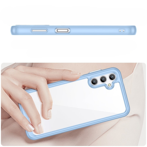 Case for Samsung Galaxy A14 4G/5G, Fusion Hybrid, transparent / blue