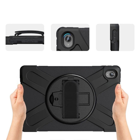 Armored Case for Lenovo Tab P11 Pro Gen 2 TB132FU TB132XU 11.2", protective 360 with stylus slot, black