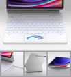 Keyboard case for Samsung Galaxy Tab S7+ / S7 FE / S9+ / S8+ / S9 FE+ / S10+, Dexnor Magnetic Keyboard Touchpad, white