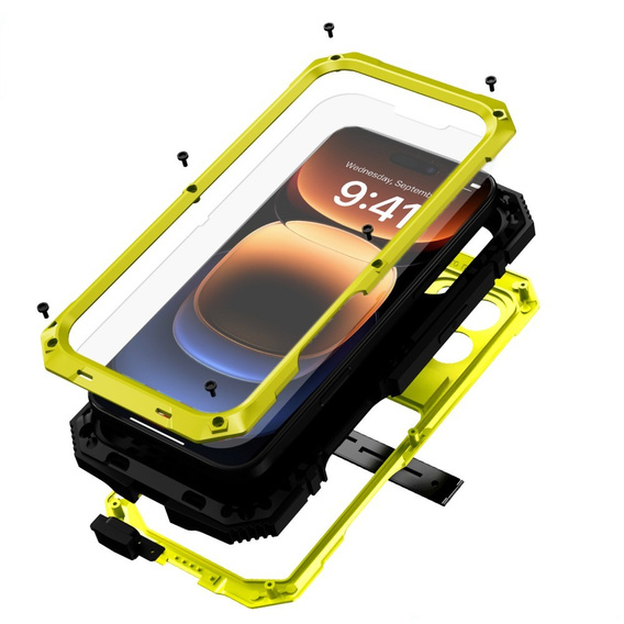 Armored case for iPhone 16 Pro, R-JUST, yellow