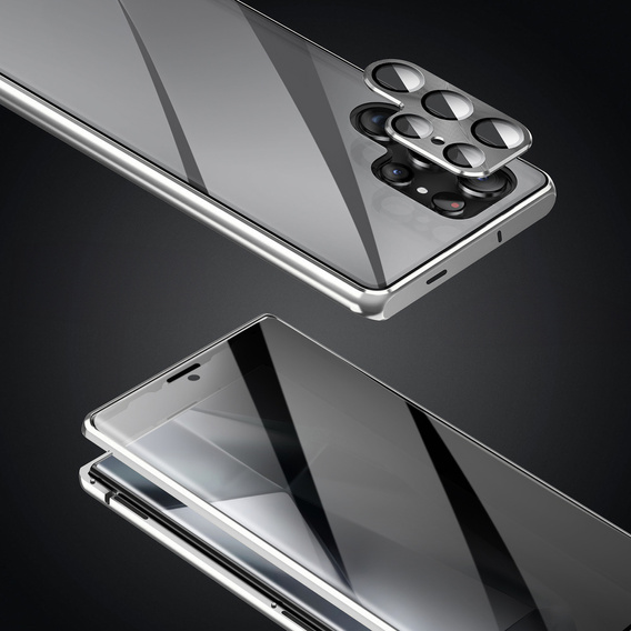 Case for Samsung Galaxy S24 Ultra, Privacy Dual Glass, silver