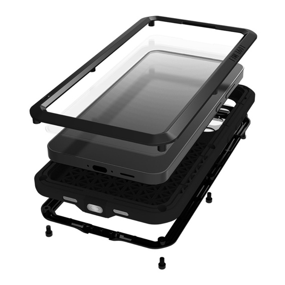 Love Mei Case for Samsung Galaxy S24 FE, armored with glass, black