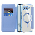 Flip case for Google Pixel 9A, RFID Wallet MagSafe CamShield, blue