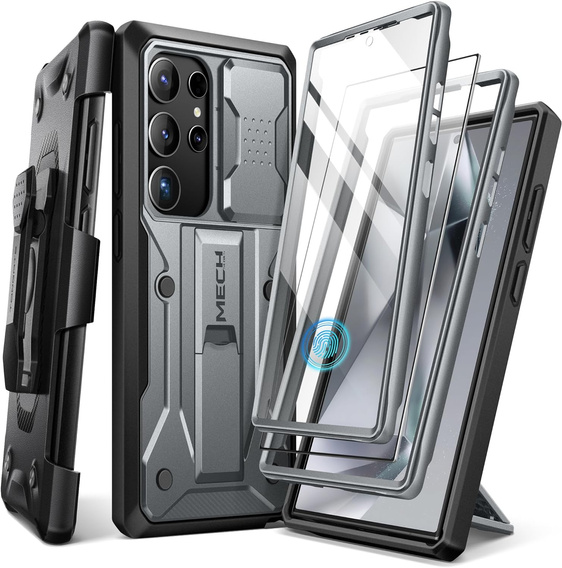Case for Samsung Galaxy S24 Ultra, Tongate MECH Series Clip, grey