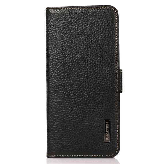 KHAZNEH RFID case for Samsung Galaxy A35 5G, Litchi Texture, black