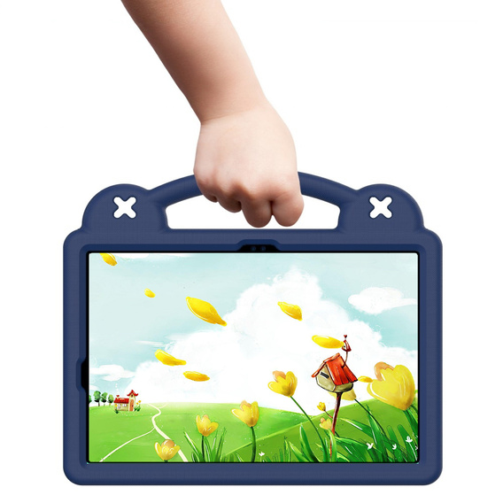 Children's case for Samsung Galaxy Tab S10 Lite / S10 FE / S9 FE, Cute Patterns, with stand, dark blue