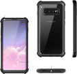 Case for Samsung Galaxy S10 Plus, Dexnor Full Body Rugged, transparent / black