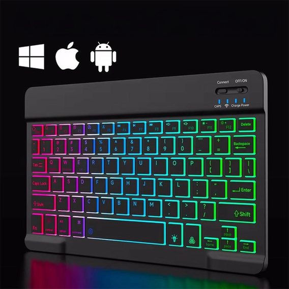 Case + keyboard Apple iPad Pro 11" 5 gen. 2024, Leather Pen Slot TouchPad, black