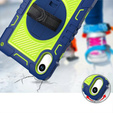 Armoured case for Xiaomi Redmi Pad 2, with stand and shoulder strap – navy blue and green