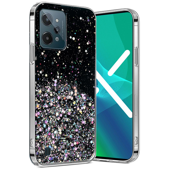 Case for Realme C31, Glittery, black