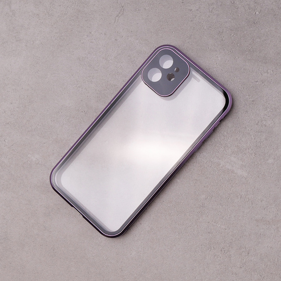 Case for iPhone 11, Magnetic Dual Glass, purple