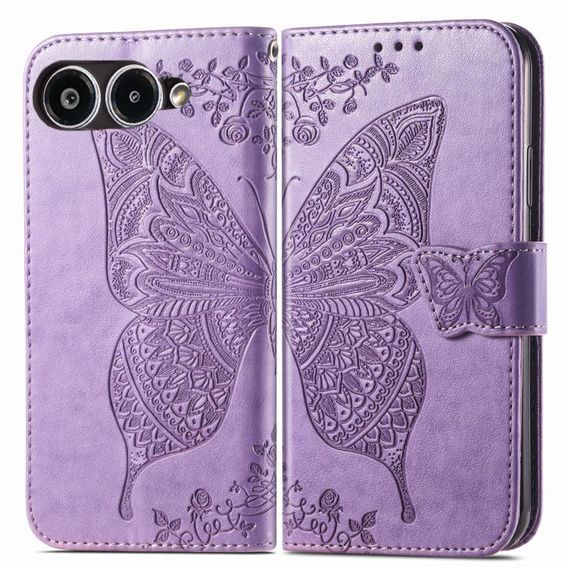 Flip case for T Phone 3 5G, Butterfly, purple