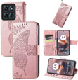 Flip case for Motorola Moto G86 5G, Butterfly, pink rose gold