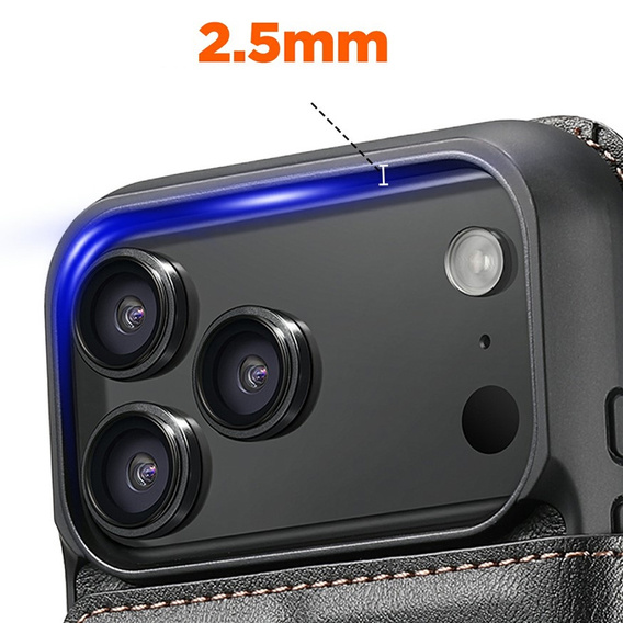 2-in-1 flip case for iPhone 17 Pro, SUTENI, for MagSafe, black