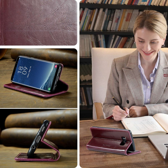 CASEME flip case for Samsung Galaxy S8, Waxy Textured, red