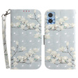 Flip case for Motorola Moto E22 / E22i, Wallet, flowers magnolia, white