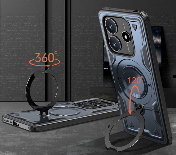 Case for Xiaomi Redmi Note 14 5G, Military MagSafe, blue + 9H glass