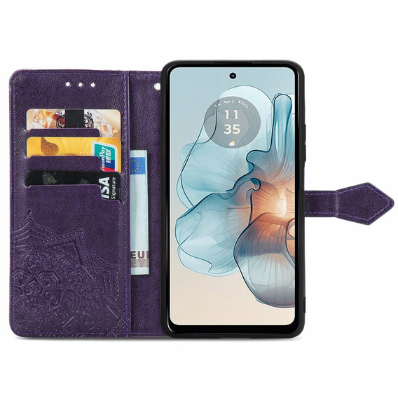 Flip case for Motorola Moto G24 / G24 Power / G04, Mandala, purple