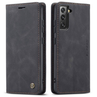 CASEME case for Samsung Galaxy S22 5G, Leather Wallet Case, black