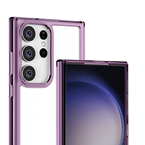 Case for Samsung Galaxy S23 Ultra, Fusion Hybrid, transparent / purple