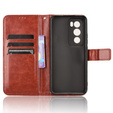 Flip case for Oppo Reno 12, Crazy Horse Wallet, brown