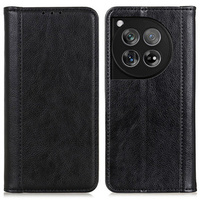 Case for OnePlus 12 5G, Wallet Litchi Leather, black