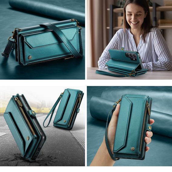 CASEME RFID Leather Wallet Case for Samsung Galaxy S26 Ultra, green