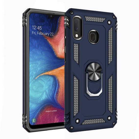 Armor Case for Samsung Galaxy A20E, Nox Case Ring, blue