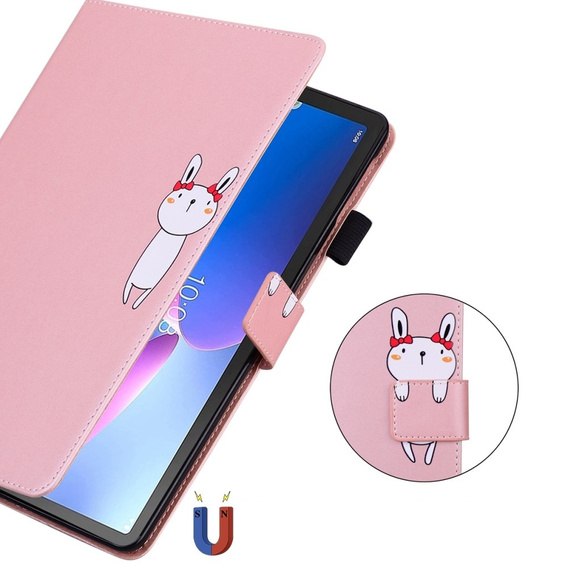 Case for Lenovo Tab M10 Plus 10.6 Gen 3, with flap, animal, pink