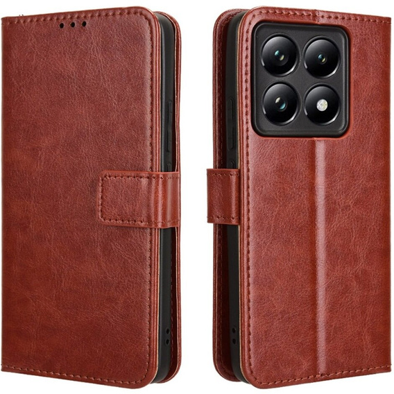 Flip case for Xiaomi 14T, Crazy Horse Wallet, brown