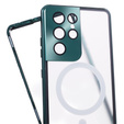 Magnetic Dual Glass MagSafe case for Samsung Galaxy S21 Ultra, green