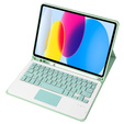Case + keyboard iPad 10.9 2022 10 Gen, TouchPad Pen Slot, light green