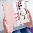 Flip case for Samsung Galaxy S24 Ultra, RFID Wallet MagSafe CamShield, pink