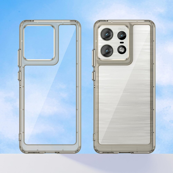 Case for Motorola Edge 50 Pro, Fusion Hybrid, transparent / gray