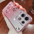 Case for Infinix Note 30 5G, Glitter Flower, pink rose gold