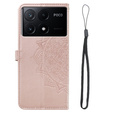 Flip case for Xiaomi Poco X6 Pro 5G, Mandala, pink rose gold