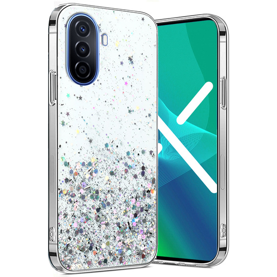 Case for Huawei Nova Y70, Glittery, transparent