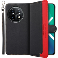 Flip case for OnePlus 11 5G, KHAZNEH RFID, Dual Color, black