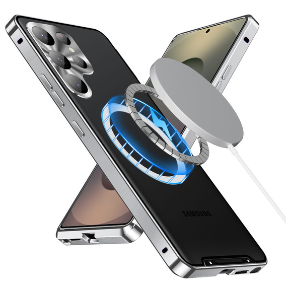 Camera Protection Case for Samsung Galaxy S25 Ultra, CamShield MagSafe, silver