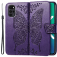 Flip case for Motorola Moto G22, Butterfly, purple