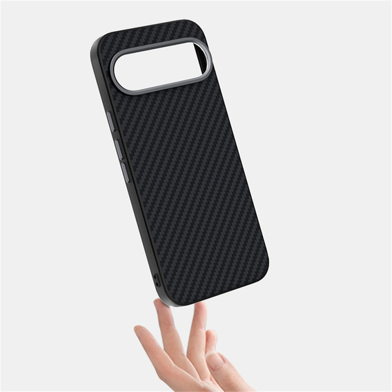 Case for Google Pixel 10 / 10 Pro, ABEEL, for MagSafe, with carbon texture, black