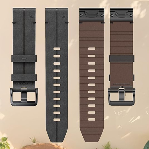 Quickfit Leather Strap for Garmin Fenix 5X/6X/6X PRO/7X watches.