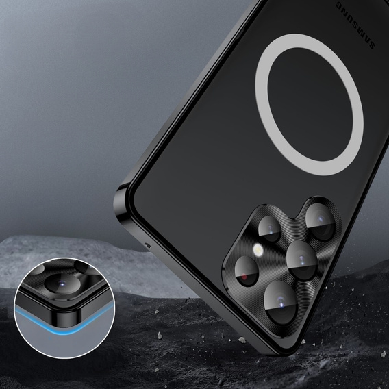 Camera Protection Case for Samsung Galaxy S23 Ultra, CamShield MagSafe, transparent / black