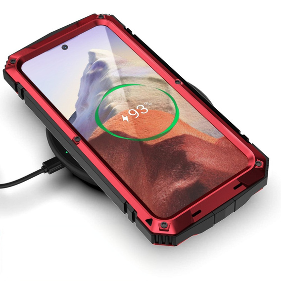 Armored case for Samsung Galaxy S25, R-JUST, red