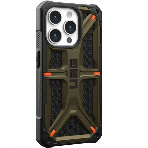 Case Urban Armor Gear for iPhone 15 Pro, Monarch, Kevlar green