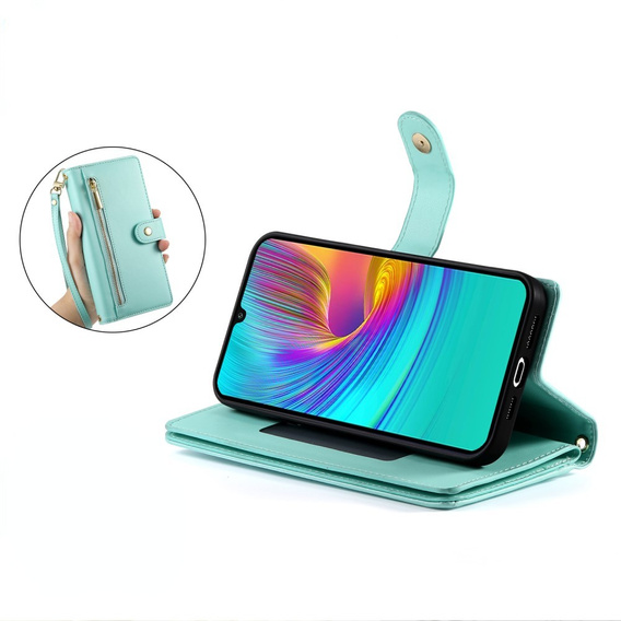 Flip case for Samsung Galaxy A36 5G, Wallet Zipper Pocket, green
