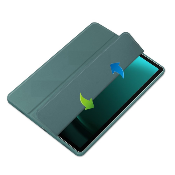 Case for Samsung Galaxy Tab S9 FE+ Plus, Smartcase Hybrid, with stylus space, green