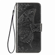 Flip case for Nokia C21 Plus, Butterfly, black